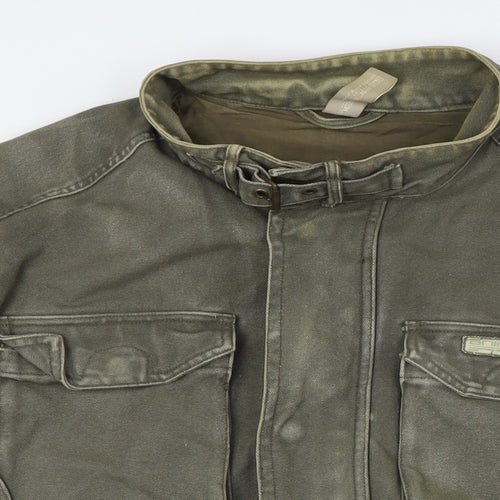 Animal Mens Green Military Jacket Jacket Size L Zip