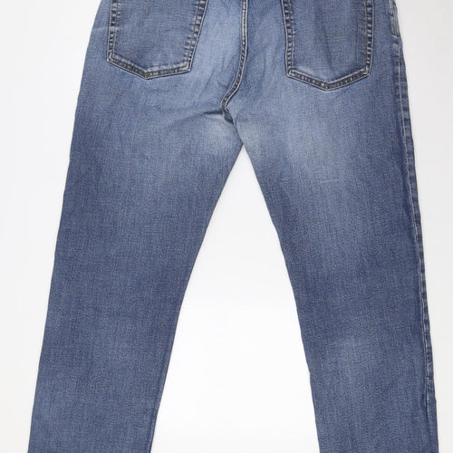 Gap Mens Blue Cotton Straight Jeans Size 36 in L33 in Regular Button