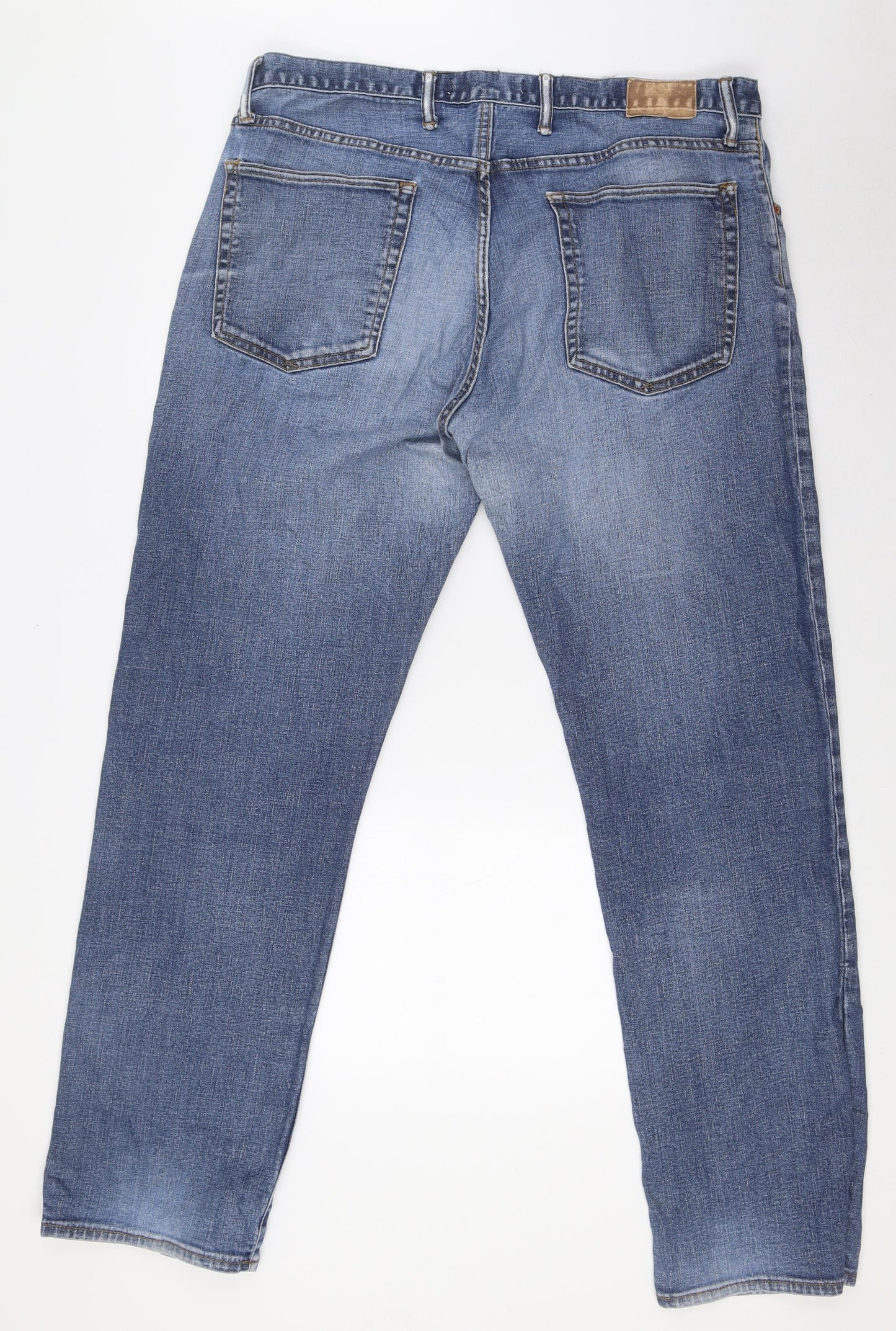 Gap Mens Blue Cotton Straight Jeans Size 36 in L33 in Regular Button