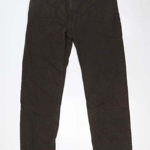 Blue Harbour Mens Brown Cotton Straight Jeans Size 36 in L31 in Regular Button