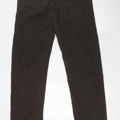 Blue Harbour Mens Brown Cotton Straight Jeans Size 36 in L31 in Regular Button