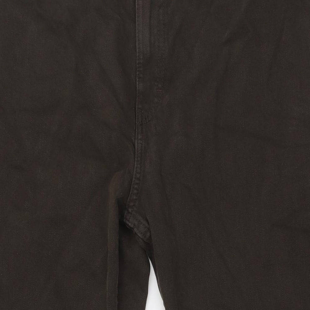 Blue Harbour Mens Brown Cotton Straight Jeans Size 36 in L31 in Regular Button