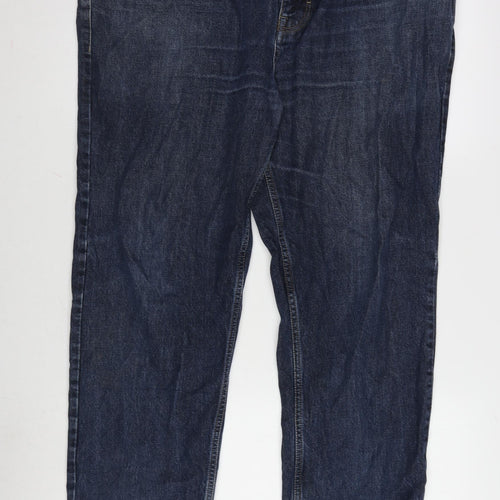 TU Mens Blue Cotton Straight Jeans Size 40 in L30 in Regular Zip