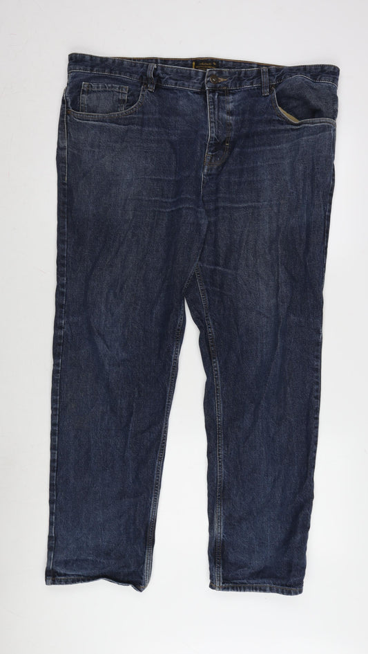 TU Mens Blue Cotton Straight Jeans Size 40 in L30 in Regular Zip