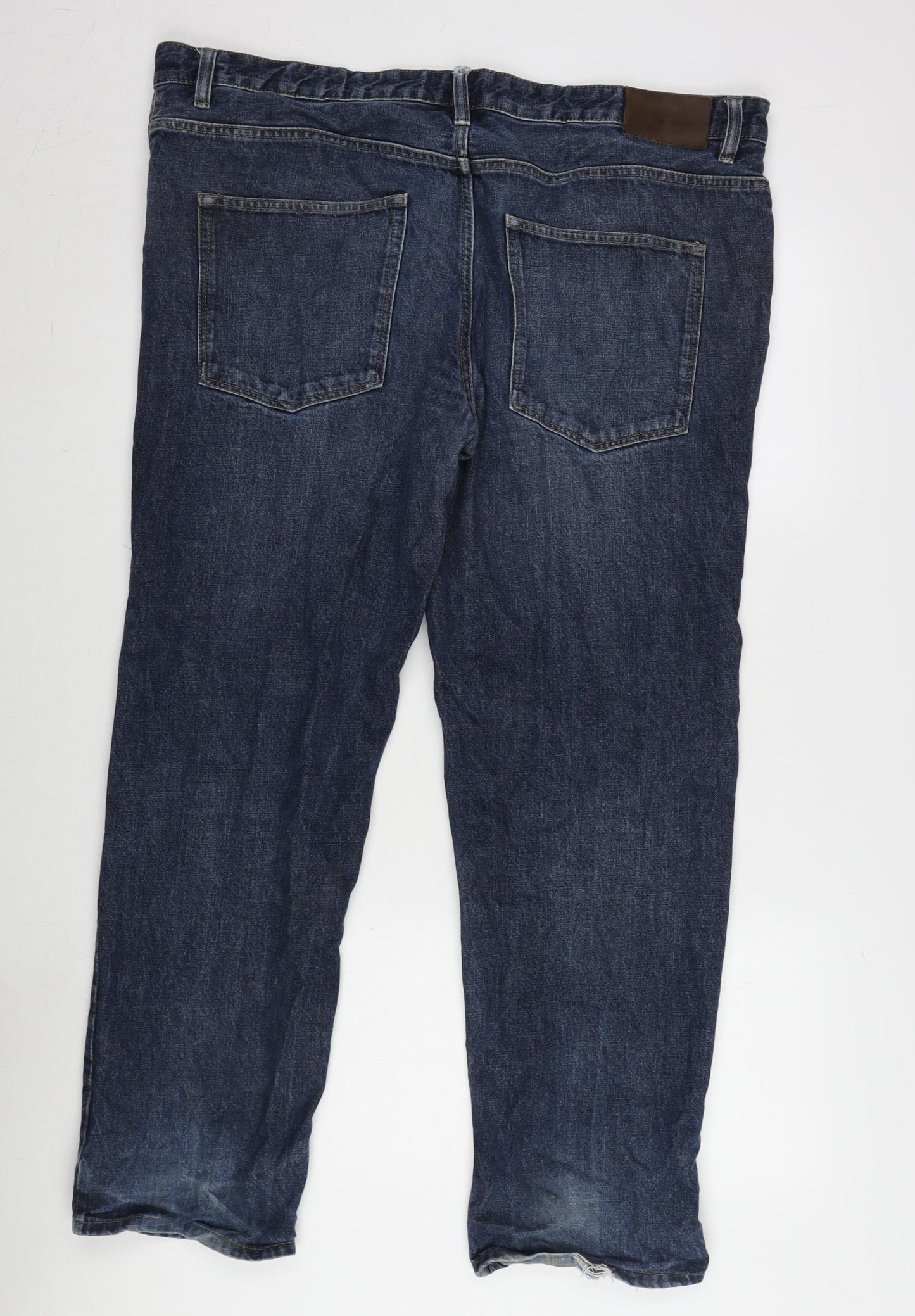 TU Mens Blue Cotton Straight Jeans Size 40 in L30 in Regular Zip