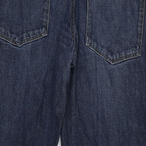 TU Mens Blue Cotton Straight Jeans Size 40 in L30 in Regular Zip