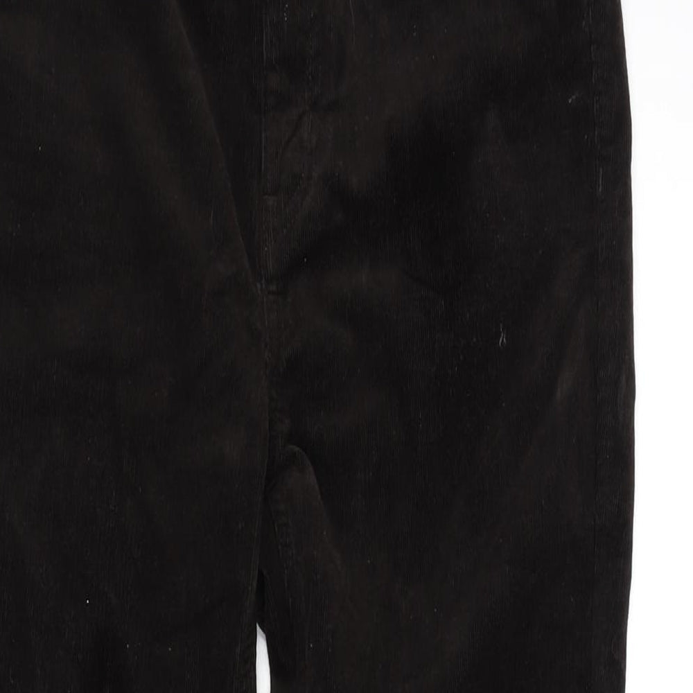 Marks and Spencer Womens Brown Cotton Trousers Size 10 L28 in Regular Zip