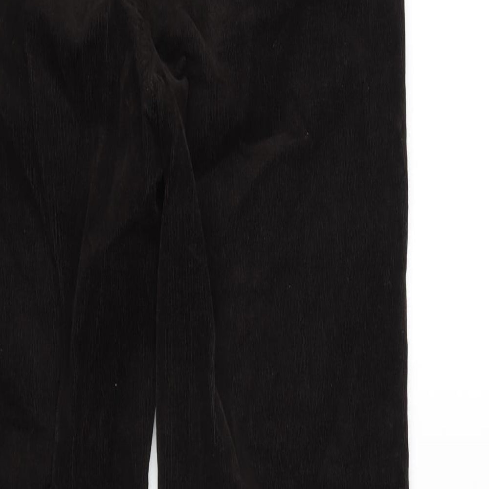 Marks and Spencer Womens Brown Cotton Trousers Size 10 L28 in Regular Zip