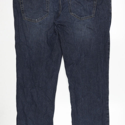 TU Mens Blue Cotton Blend Straight Jeans Size 40 in L30 in Regular Zip