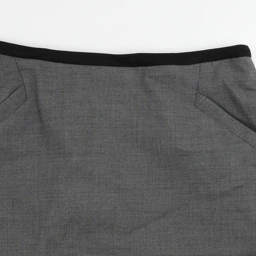 H&M Womens Grey Polyester Mini Skirt Size 10 Zip - Pockets