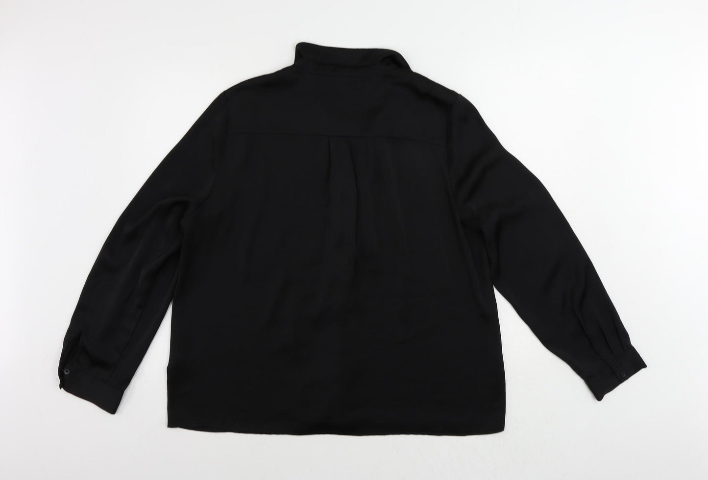 New Look Womens Black Polyester Basic Button-Up Size 18 Collared