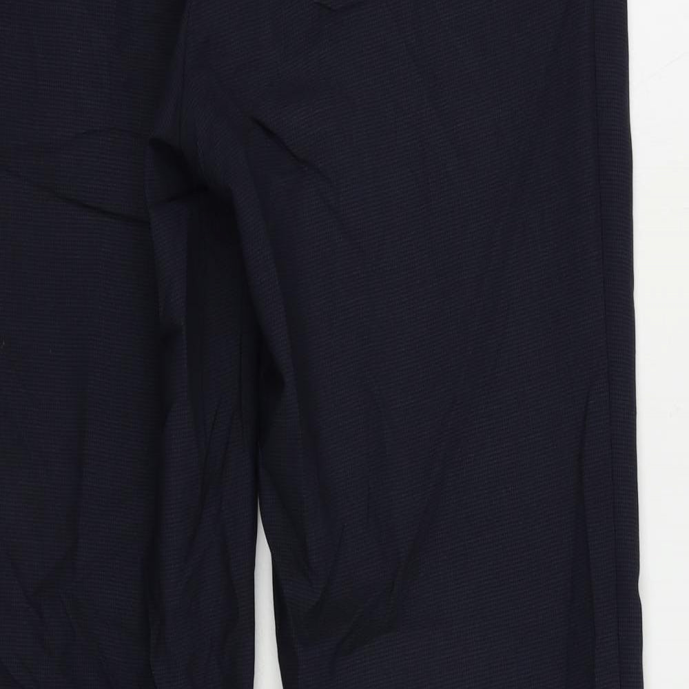 Linea Mens Blue Wool Dress Pants Trousers Size 36 in L32 in Regular Zip