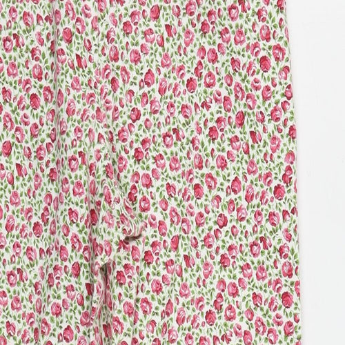 Boden Womens Pink Floral Cotton Cropped Trousers Size 12 L22 in Regular Zip