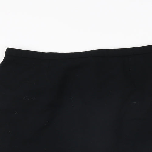 Marks and Spencer Womens Black Polyester Straight & Pencil Skirt Size 12 Zip