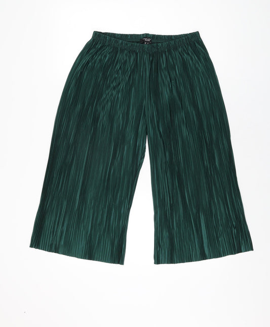 New Look Womens Green Polyester Cropped Trousers Size 12 Regular