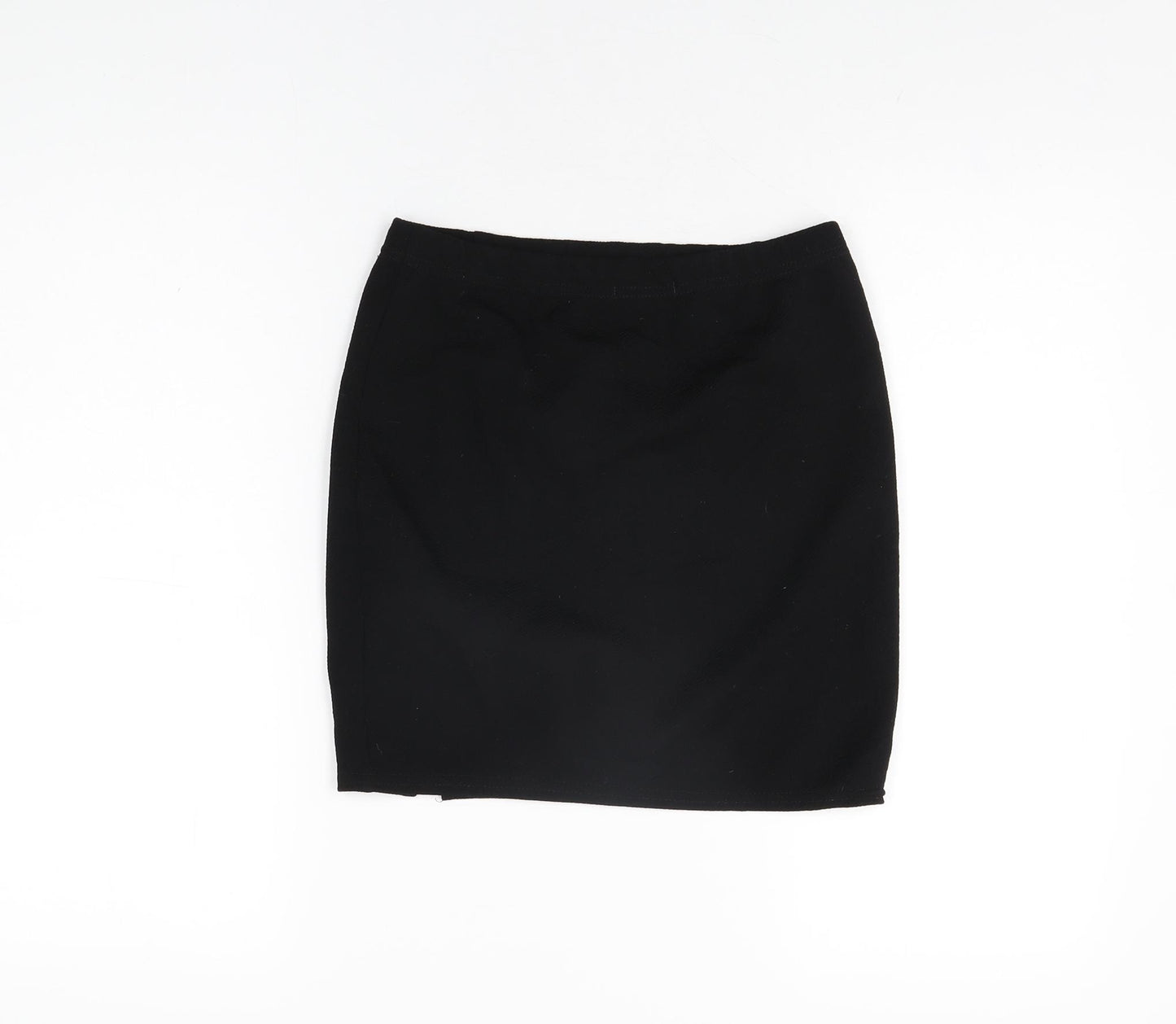 PRETTYLITTLETHING Womens Black Polyester Mini Skirt Size 10