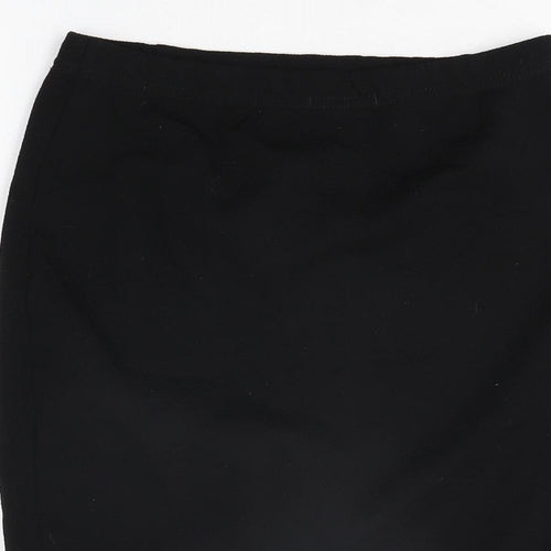 PRETTYLITTLETHING Womens Black Polyester Mini Skirt Size 10