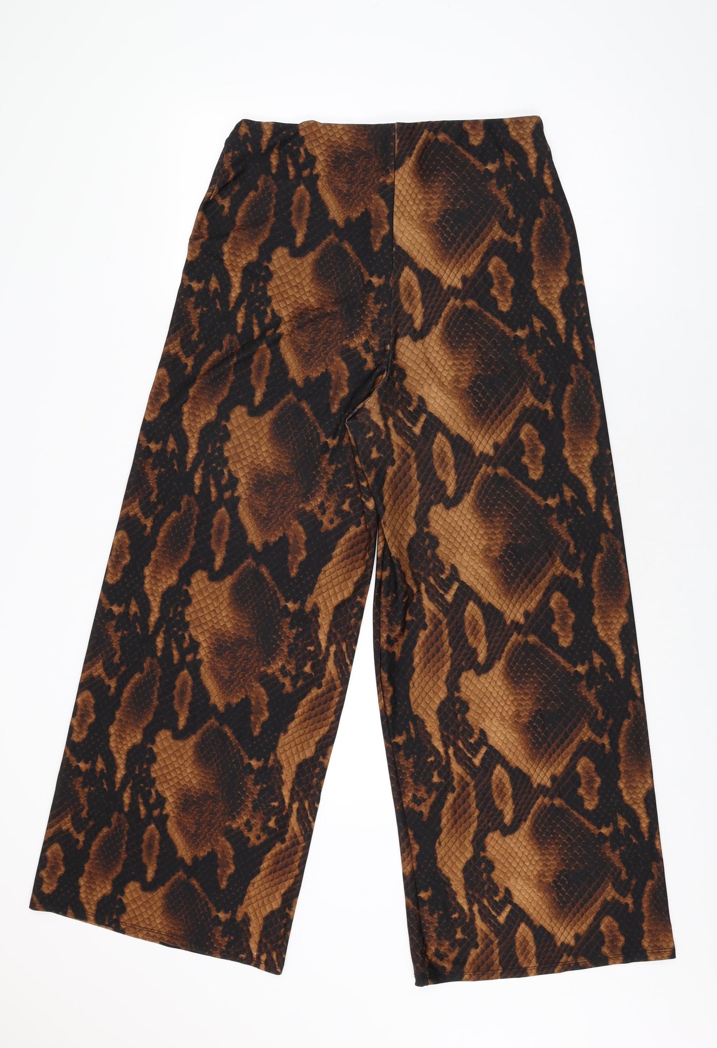 Dorothy Perkins Womens Brown Animal Print Polyester Trousers Size 10 L29 in Regular