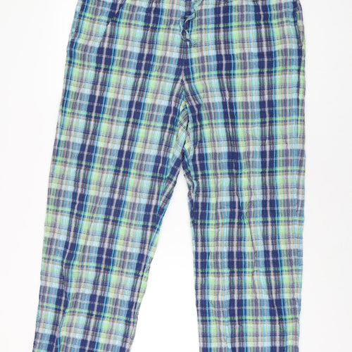 Orvis Womens Multicoloured Plaid Cotton Trousers Size L L29 in Regular Drawstring