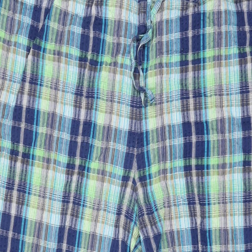 Orvis Womens Multicoloured Plaid Cotton Trousers Size L L29 in Regular Drawstring