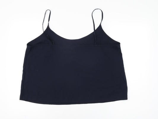 Marks and Spencer Womens Blue Polyester Camisole T-Shirt Size 20 Scoop Neck