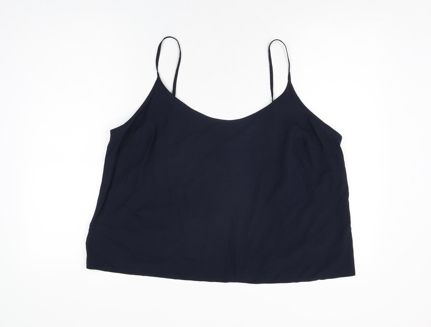 Marks and Spencer Womens Blue Polyester Camisole T-Shirt Size 20 Scoop Neck