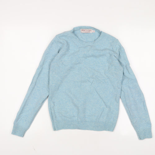 EWM Womens Blue Crew Neck Wool Pullover Jumper Size S - 10/12