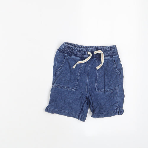 Gap Boys Blue Cotton Bermuda Shorts Size 3 Years Regular Drawstring