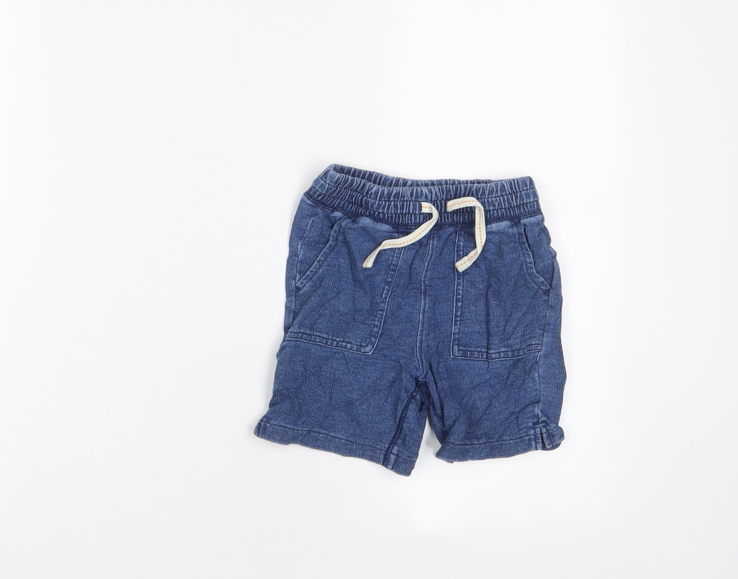 Gap Boys Blue Cotton Bermuda Shorts Size 3 Years Regular Drawstring