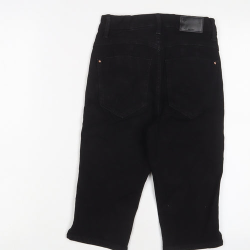 Marks and Spencer Womens Black Cotton Bermuda Shorts Size 6 L13 in Regular Zip