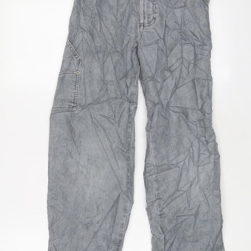 Marks and Spencer Girls Grey Cotton Capri Trousers Size 10 Years L23 in Regular Zip