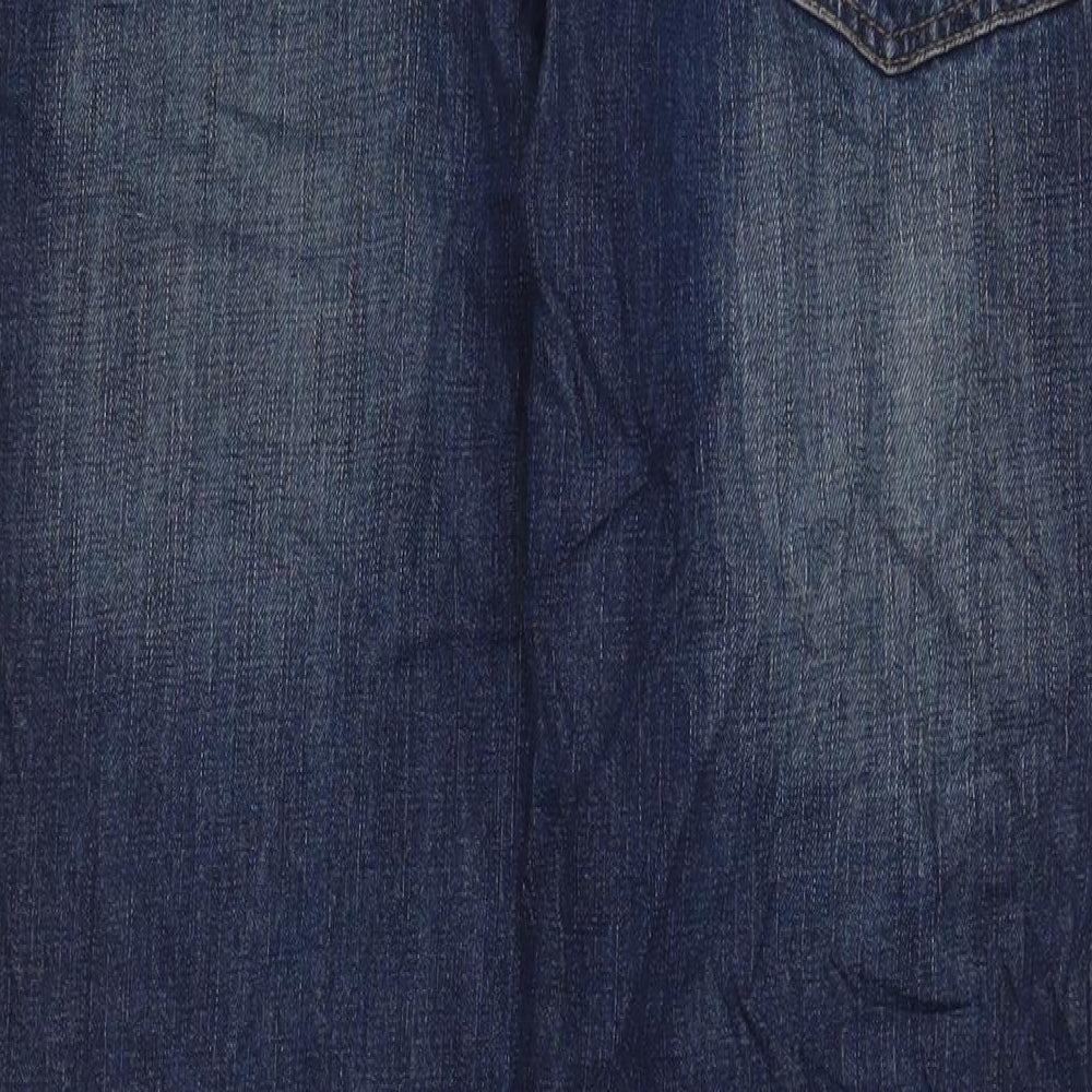 George Mens Blue Cotton Straight Jeans Size 36 in L31 in Slim Button