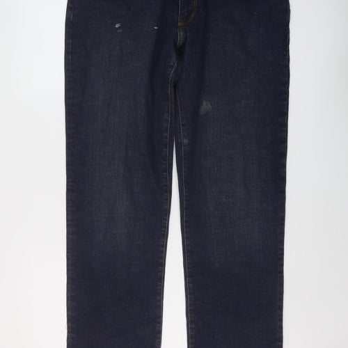 Gap Mens Blue Cotton Straight Jeans Size 36 in L34 in Regular Button