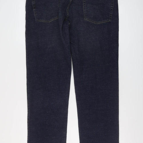 Gap Mens Blue Cotton Straight Jeans Size 36 in L34 in Regular Button