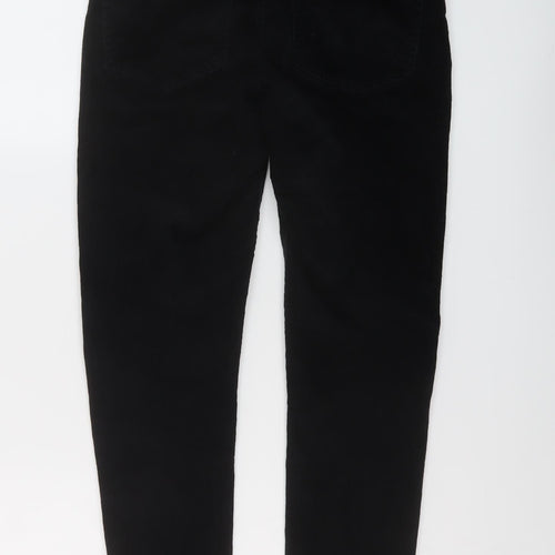 Denim & Co. Womens Black Cotton Trousers Size 10 L26 in Regular Button