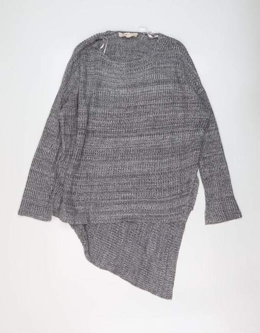 Lifestyle Womens Grey Round Neck Viscose Pullover Jumper Size 14