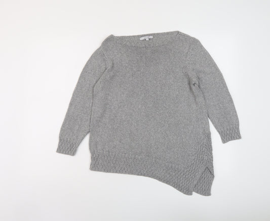 Per Una Womens Grey Round Neck Viscose Pullover Jumper Size 14