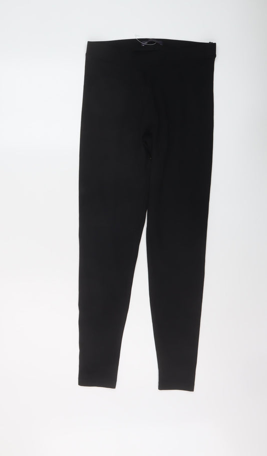 Marks and Spencer Womens Black Cotton Capri Leggings Size 10 L27 in