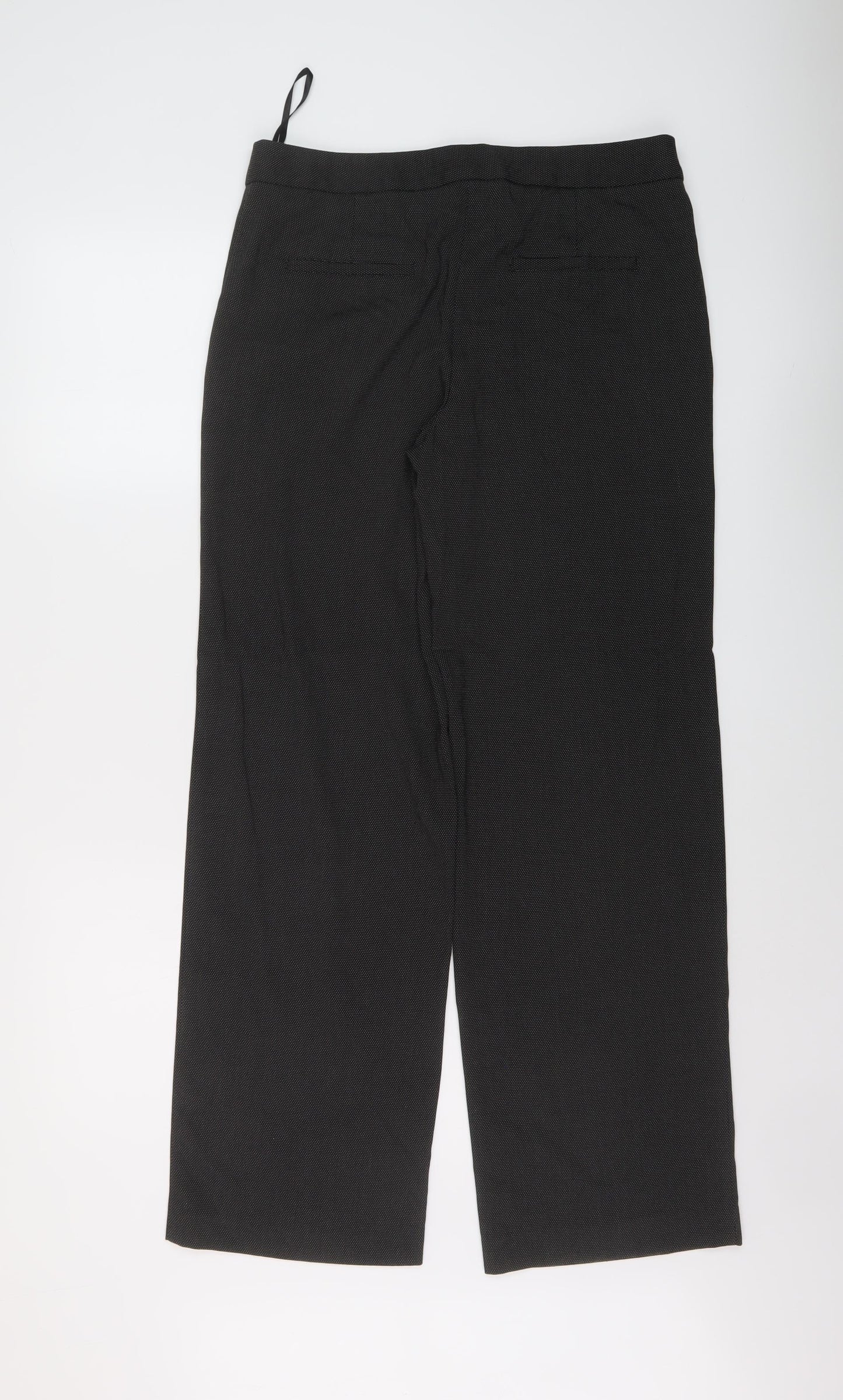 NEXT Womens Black Polyester Trousers Size 10 L31 in Regular Hook & Eye