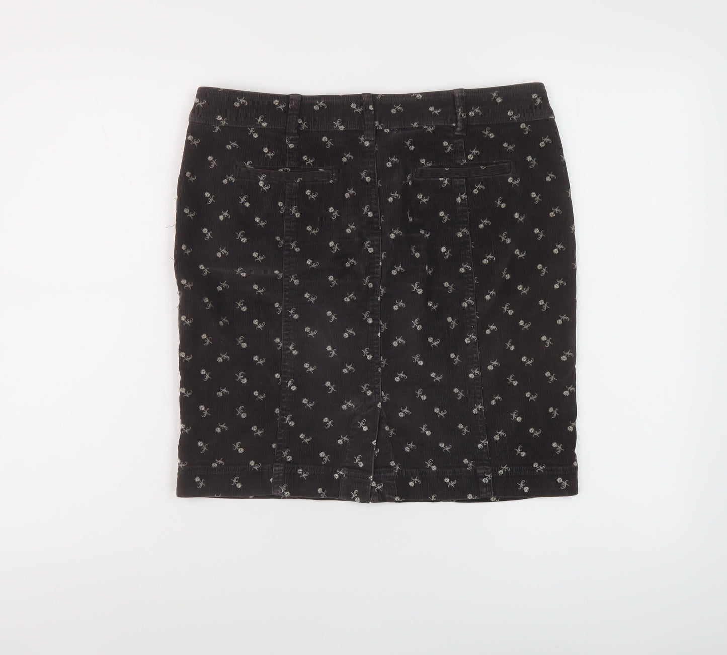 Fat Face Womens Brown Geometric Cotton Mini Skirt Size 12 Button