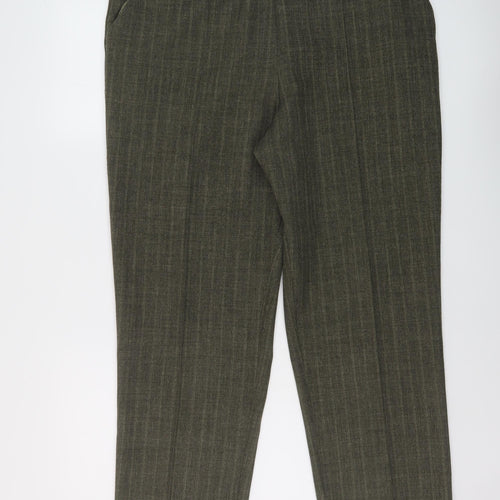 Marks and Spencer Womens Green Polyester Trousers Size 18 L26 in Regular