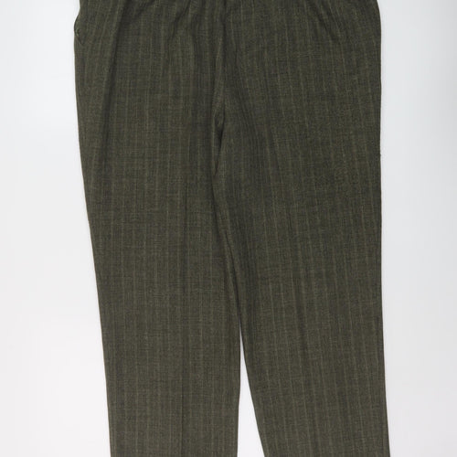 Marks and Spencer Womens Green Polyester Trousers Size 18 L26 in Regular