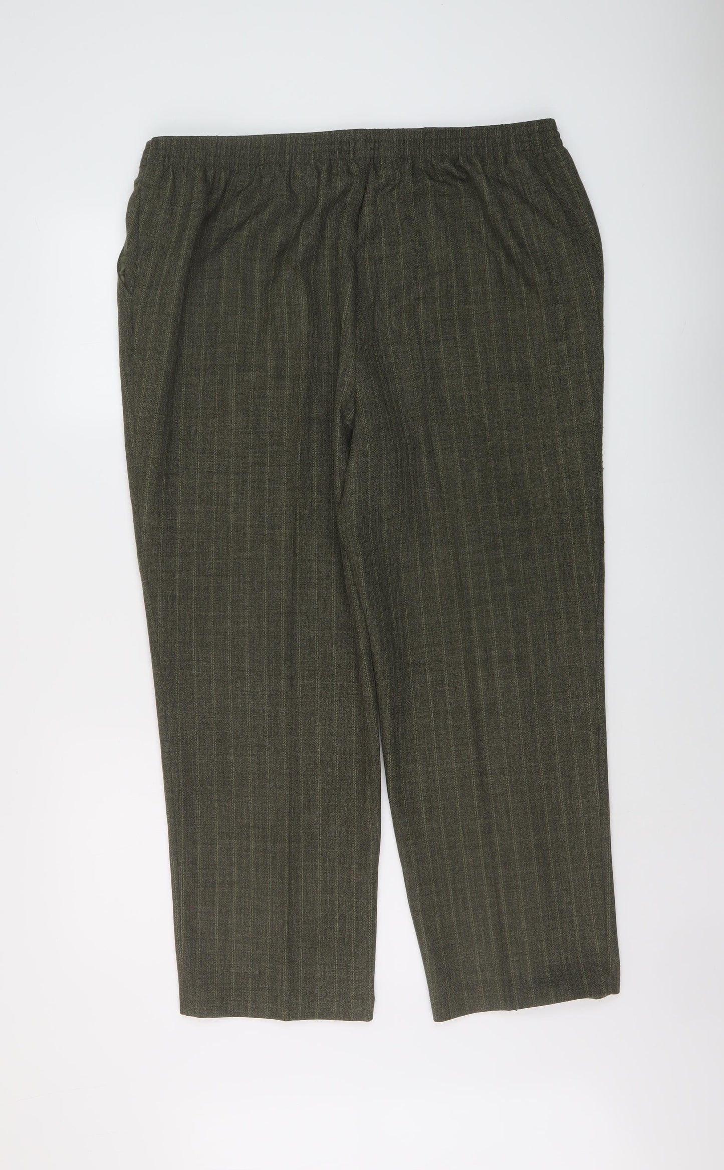 Marks and Spencer Womens Green Polyester Trousers Size 18 L26 in Regular