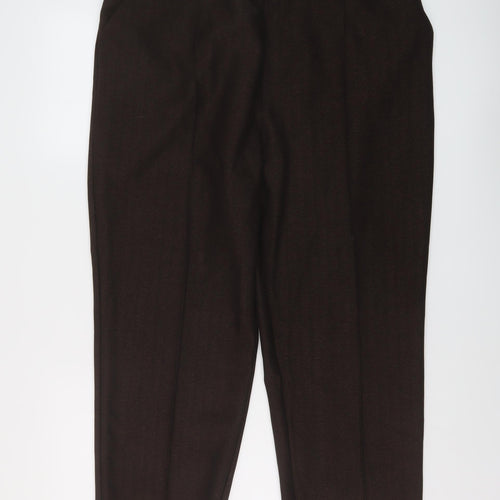 Marks and Spencer Womens Brown Polyester Trousers Size 10 L26 in Regular