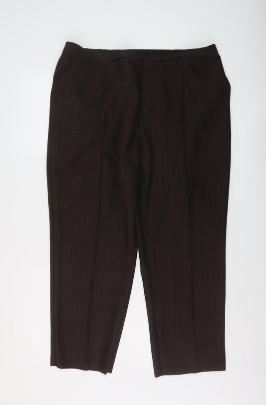 Marks and Spencer Womens Brown Polyester Trousers Size 10 L26 in Regular