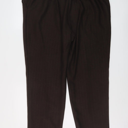 Marks and Spencer Womens Brown Polyester Trousers Size 10 L26 in Regular