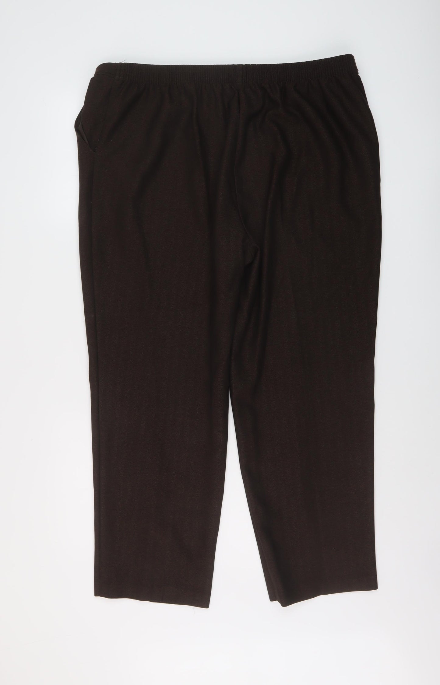 Marks and Spencer Womens Brown Polyester Trousers Size 10 L26 in Regular