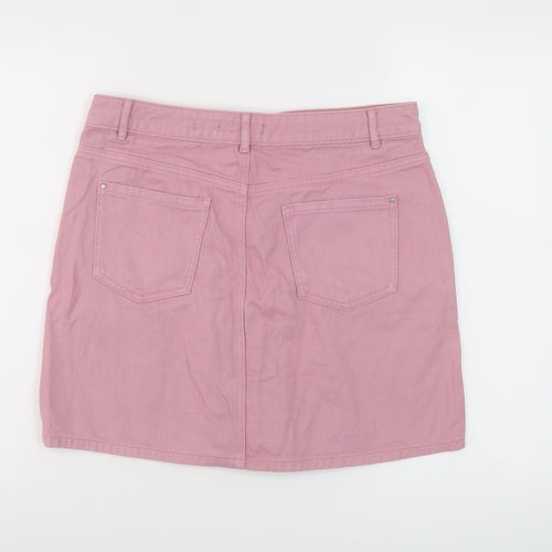 TU Womens Pink Cotton Mini Skirt Size 12 Button