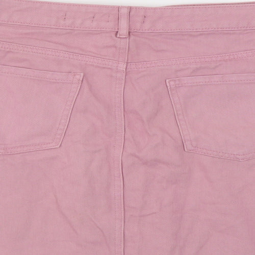 TU Womens Pink Cotton Mini Skirt Size 12 Button