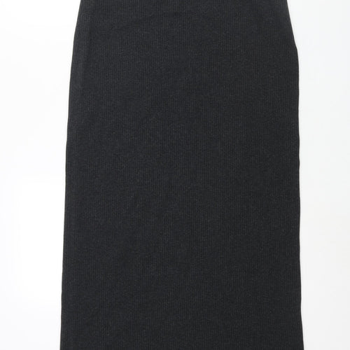 ESCADA Womens Grey Viscose Straight & Pencil Skirt Size 12 - Ribbed